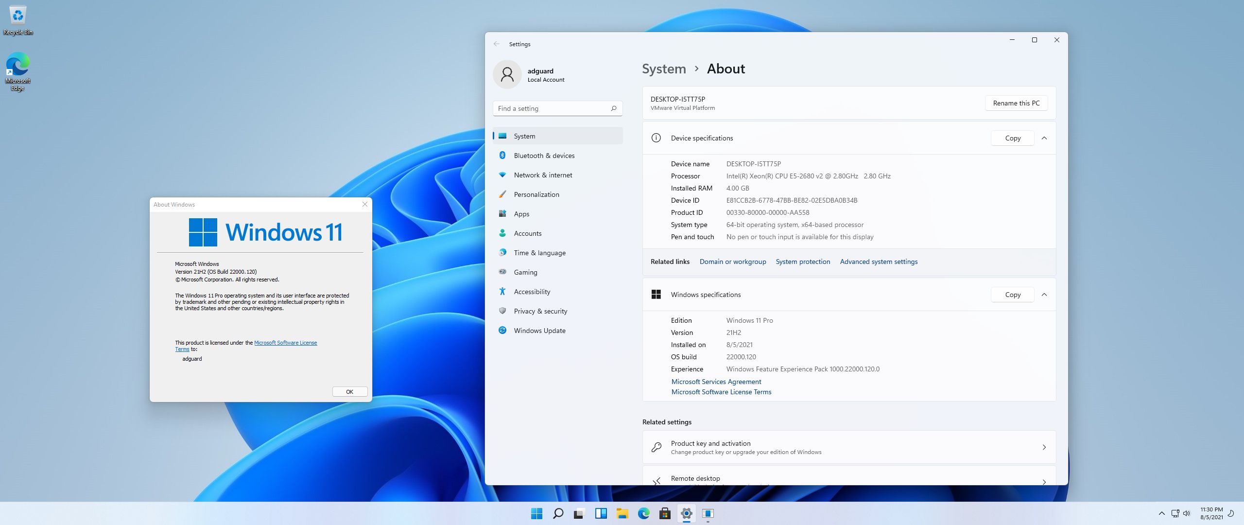 Windows 11 DEV Version 21H2 (10.0.22000.120) with Update AIO (x64) by adguard [Multi38]