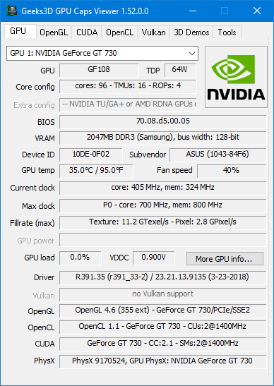 Мониторинг видеокарты nvidia. GPU caps viewer 1.54.0.0 + Portable описание\.